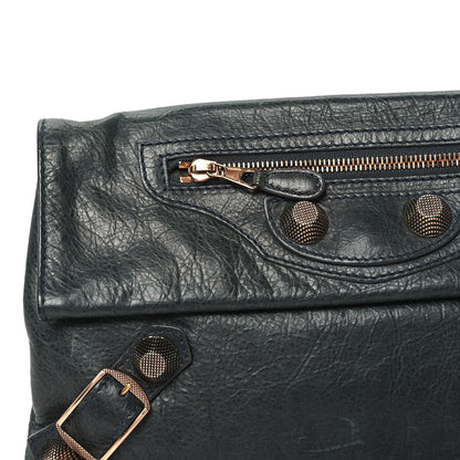 Balenciaga Agneau Giant 21 Rose Gold Hardware Envelope Clutch Anthracite 10 of 12