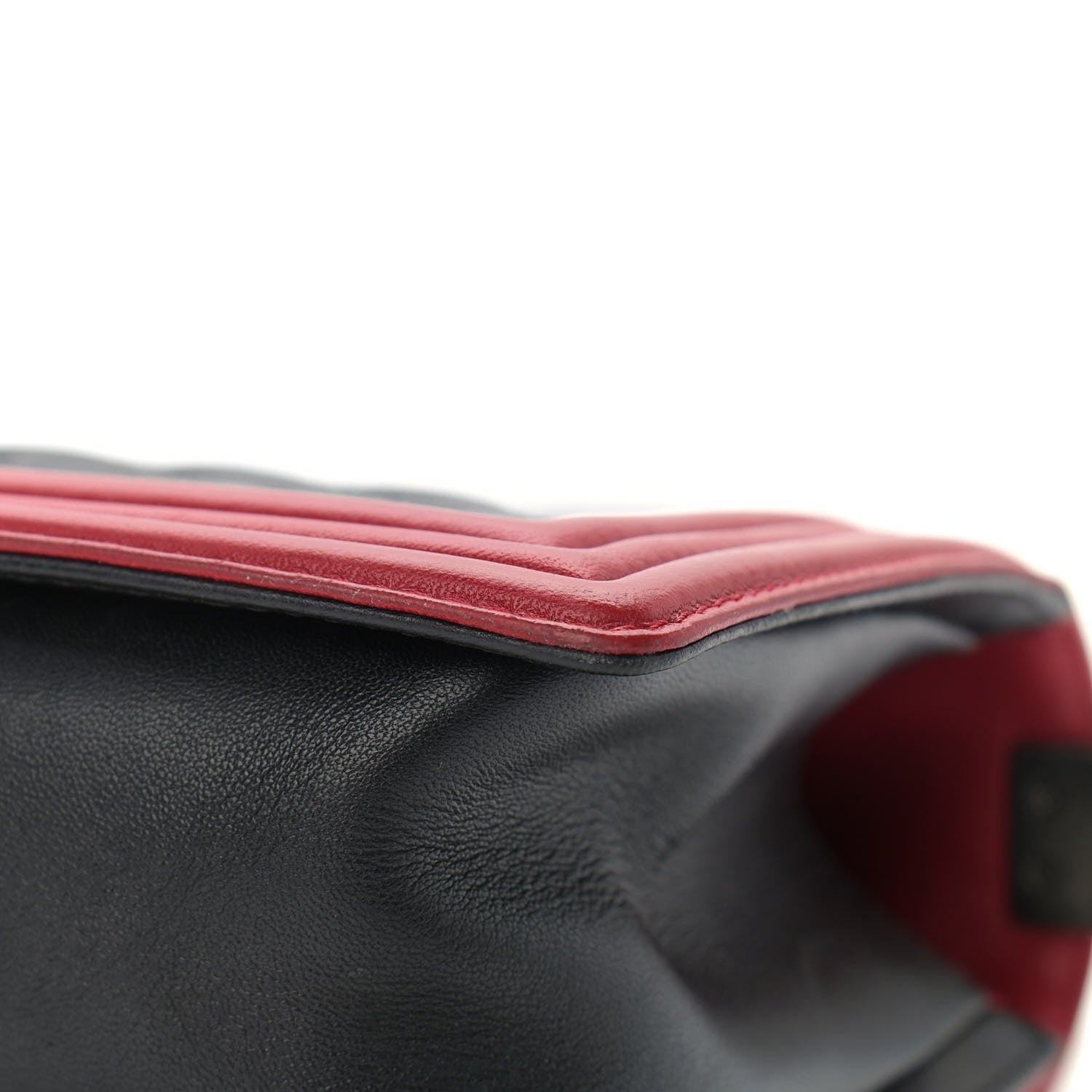 Chanel Lambskin Quilted Medium Boy Flap Black Red 11 of 14