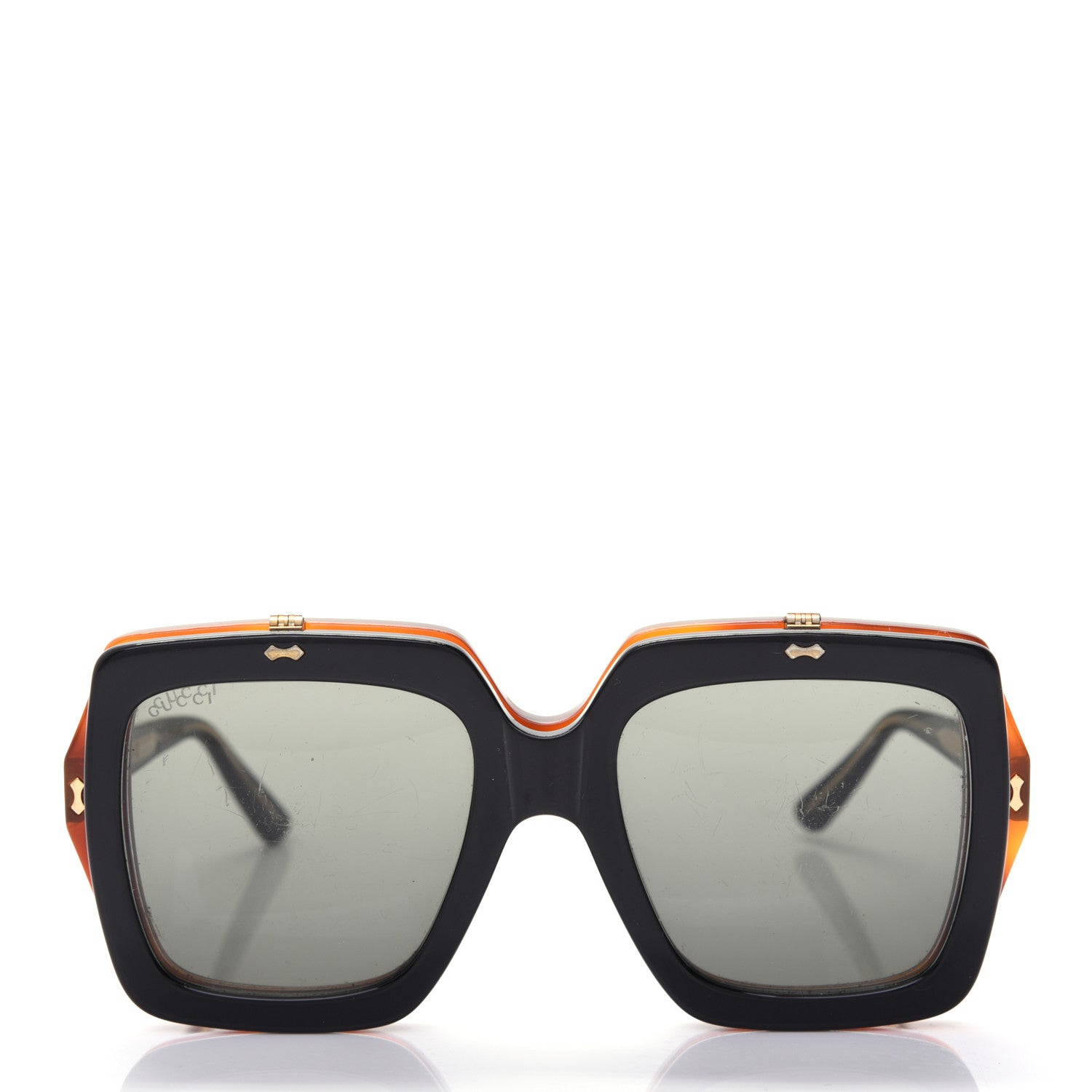 Gucci Acetate Oversized Flip Up Sunglasses GG0088S Tortoise Black 2 of 12