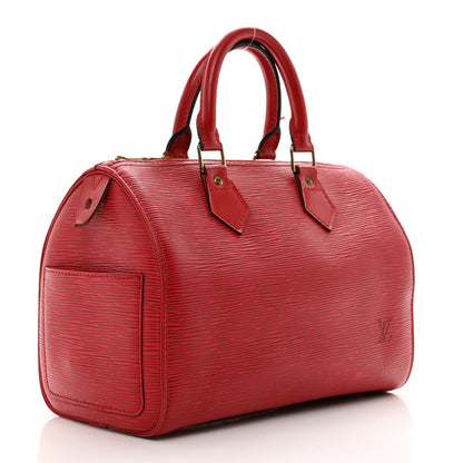 Louis Vuitton Epi Speedy 25 Castillan Red 3 of 13