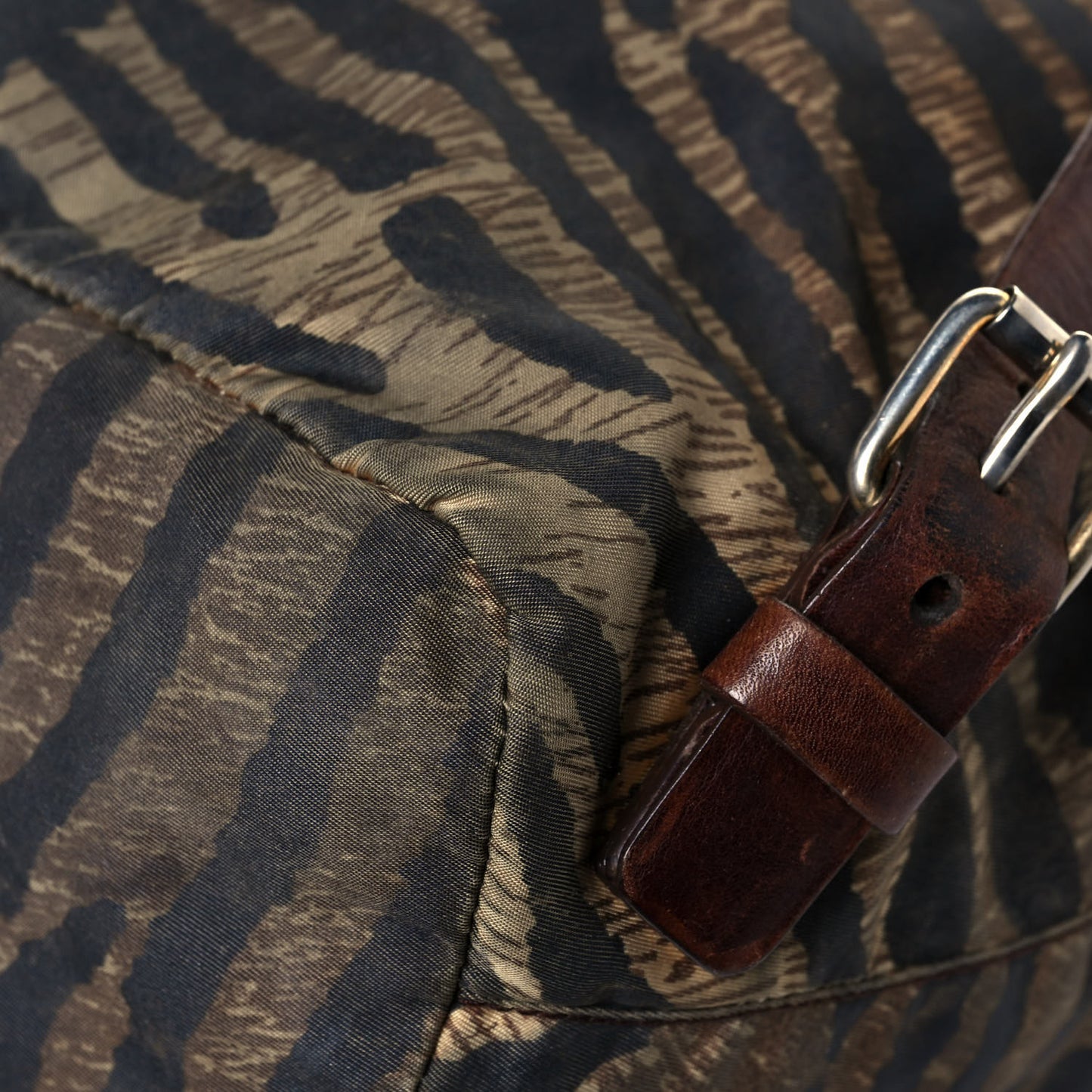 Tessuto Tiger Print Cinch Backpack Brown