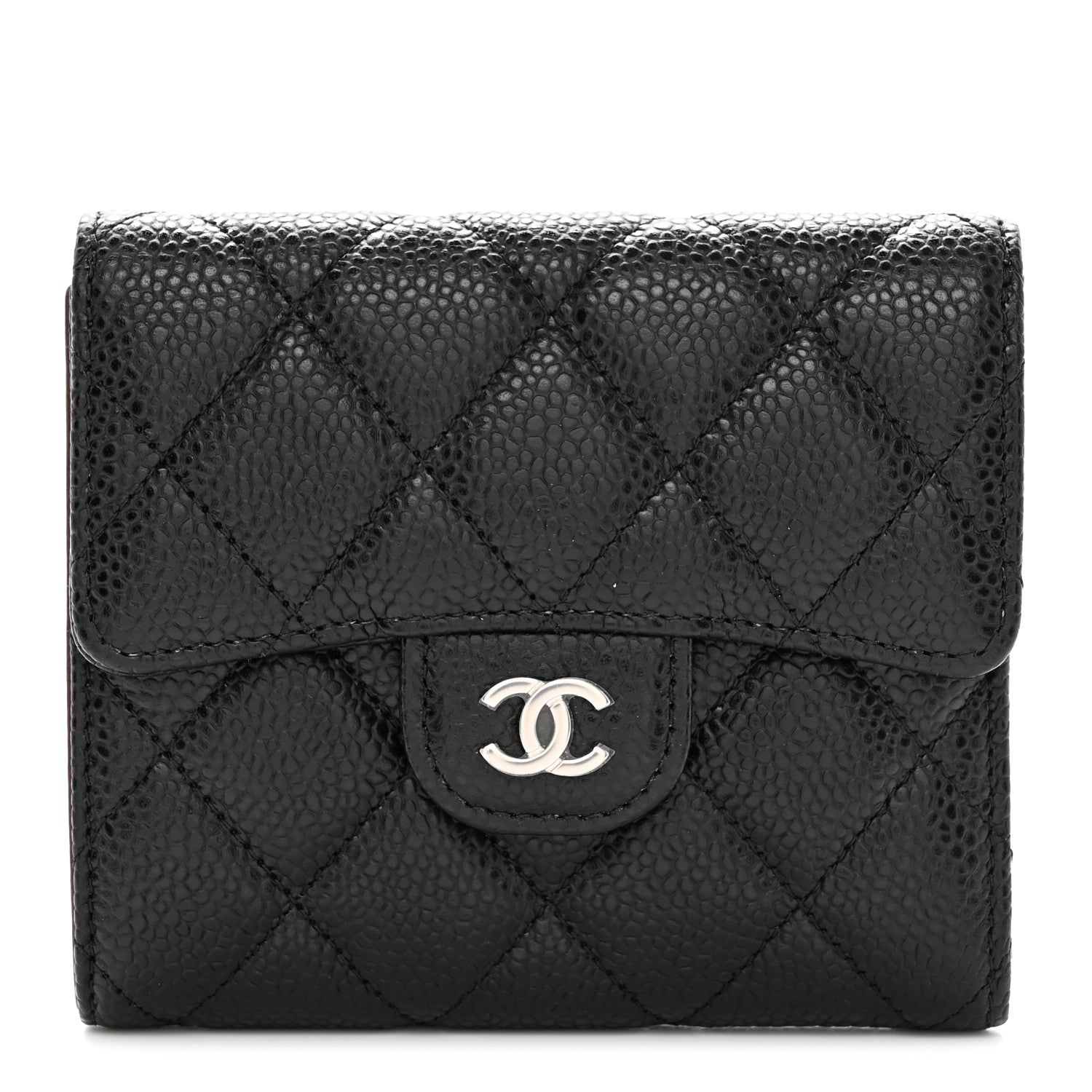 Chanel Caviar Quilted Compact Flap Wallet Black 1 of 8