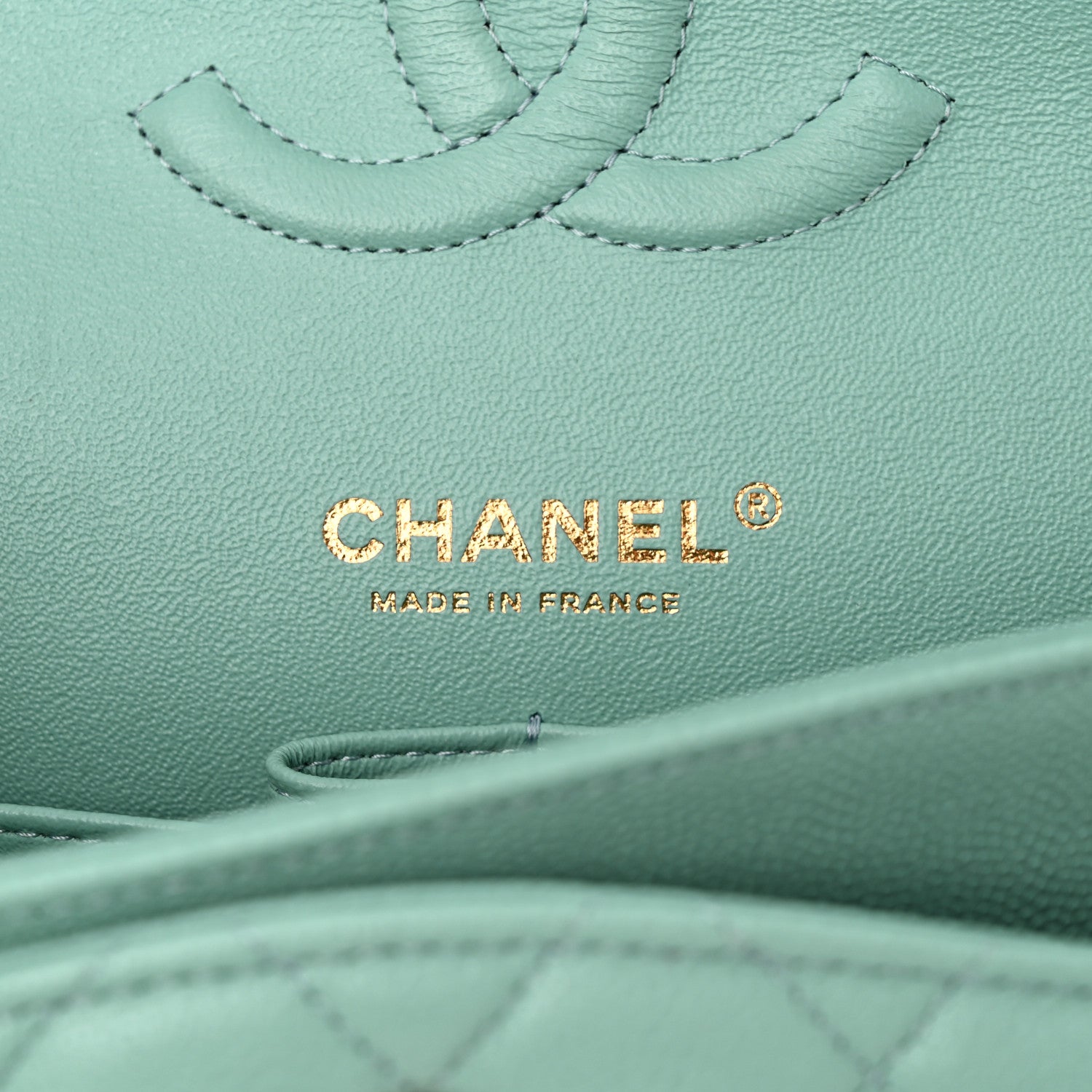 Chanel Caviar Quilted Medium Double Flap Light Blue 6 of 12