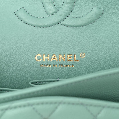 Chanel Caviar Quilted Medium Double Flap Light Blue 6 of 12