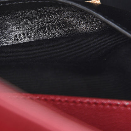 Saint Laurent Grained Calfskin Medium Triquilt College Monogram Satchel Red 7 of 8