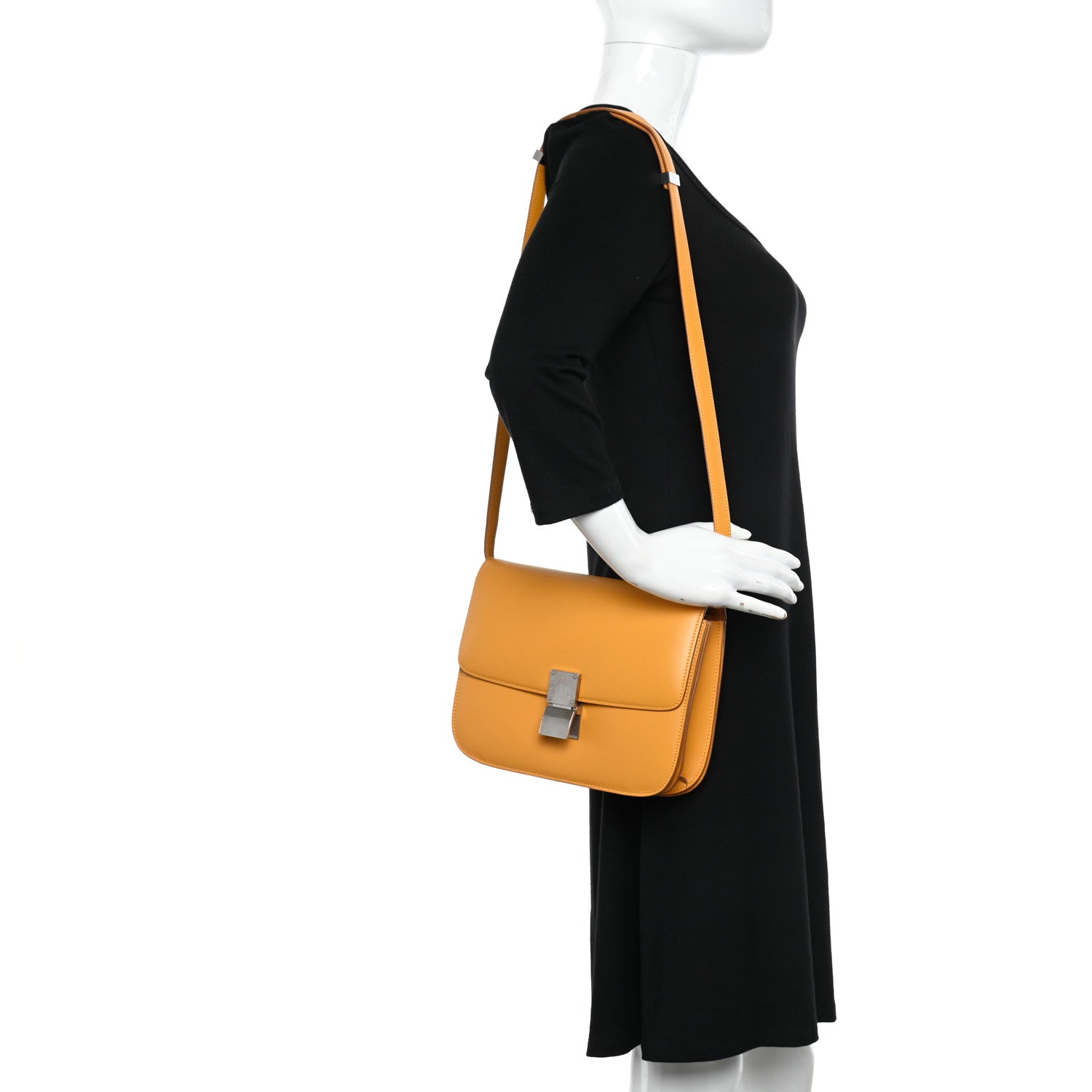 Celine Box Calfskin Medium Classic Box Flap Bag Orange 2 of 11