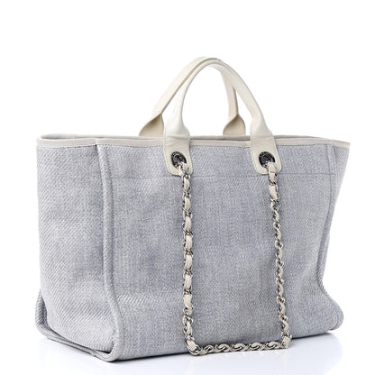 Chanel Woven Straw Large Deauville Tote Blue 3 of 18