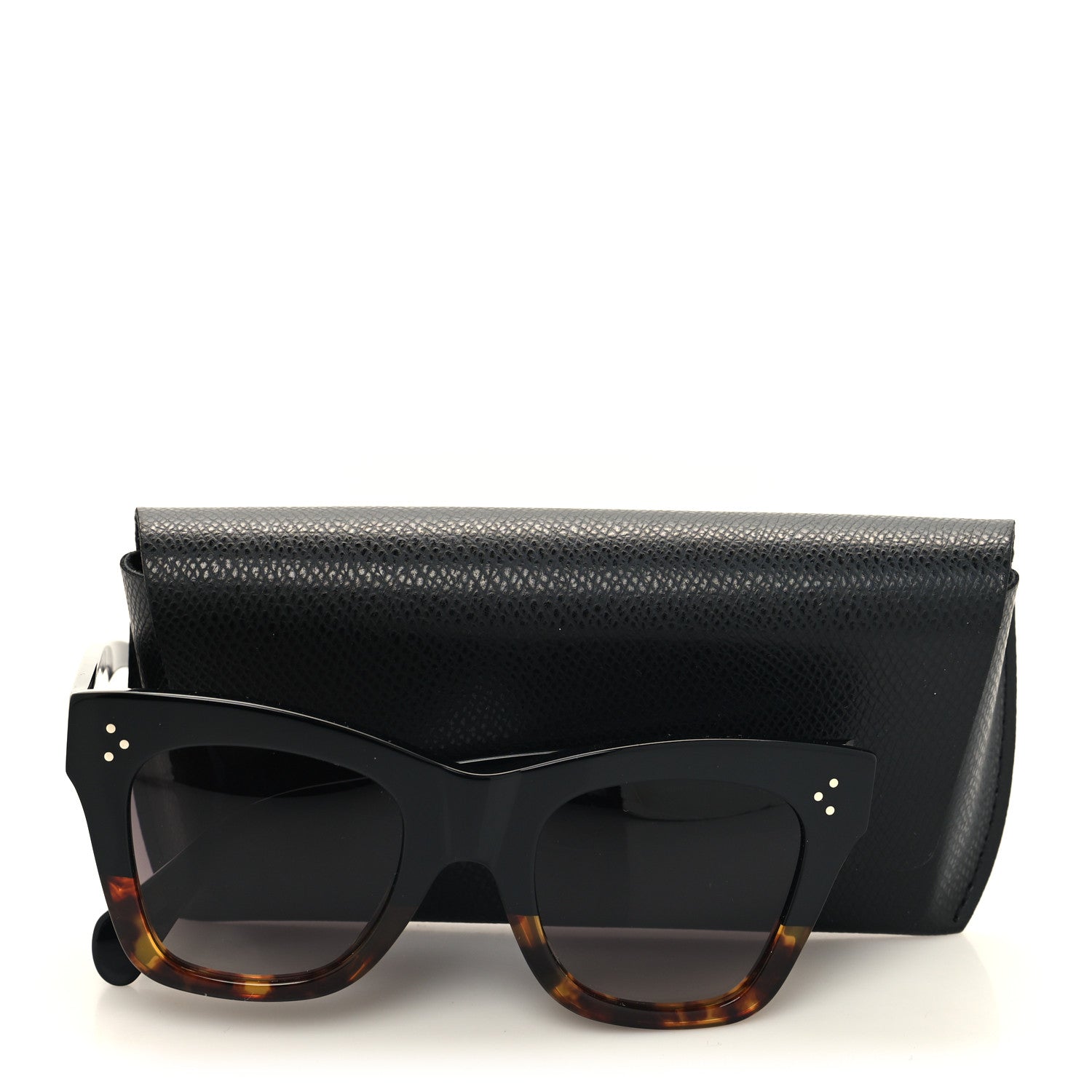Celine Acetate Polarized Cat Eye Sunglasses CL4004IN Havana Black 7 of 7