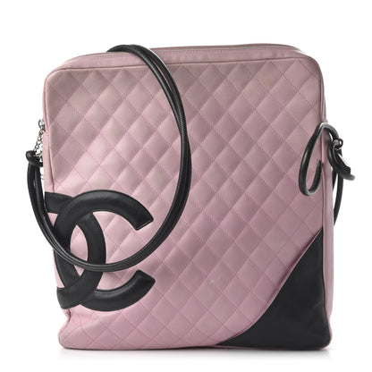 Chanel Calfskin Quilted Large Cambon Messenger Pink Black 1 of 11