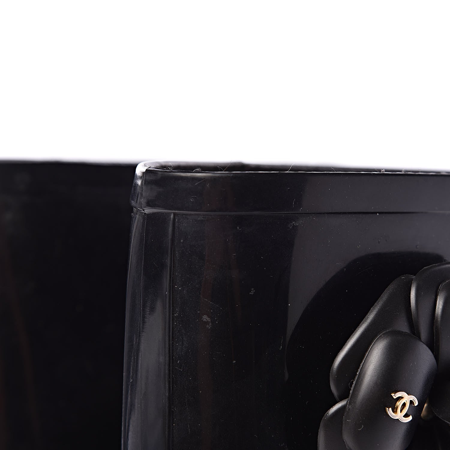 Chanel Rubber Camellia Rain Boots 40 Black 7 of 18