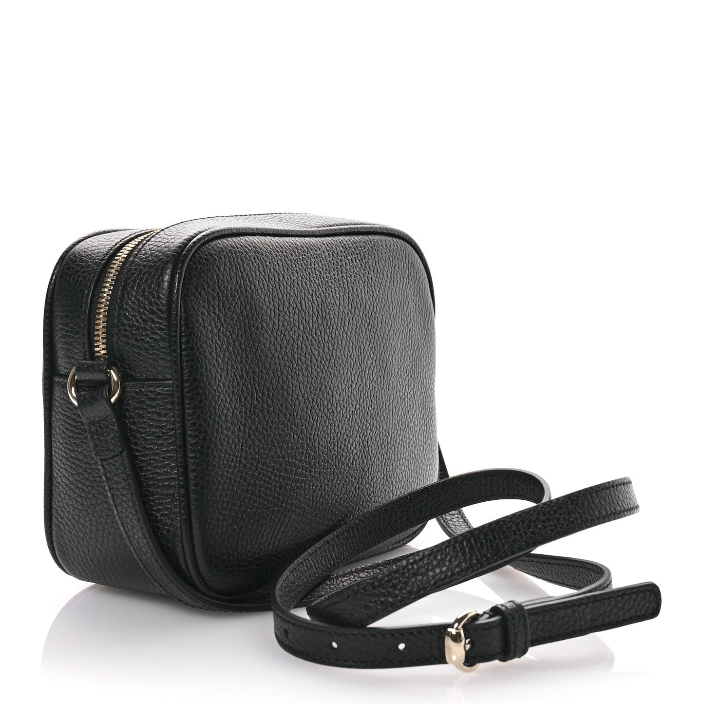 Pebbled Calfskin Small Soho Disco Bag Black