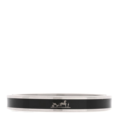Hermes Enamel Printed Narrow Caleche Bracelet Black 1 of 5