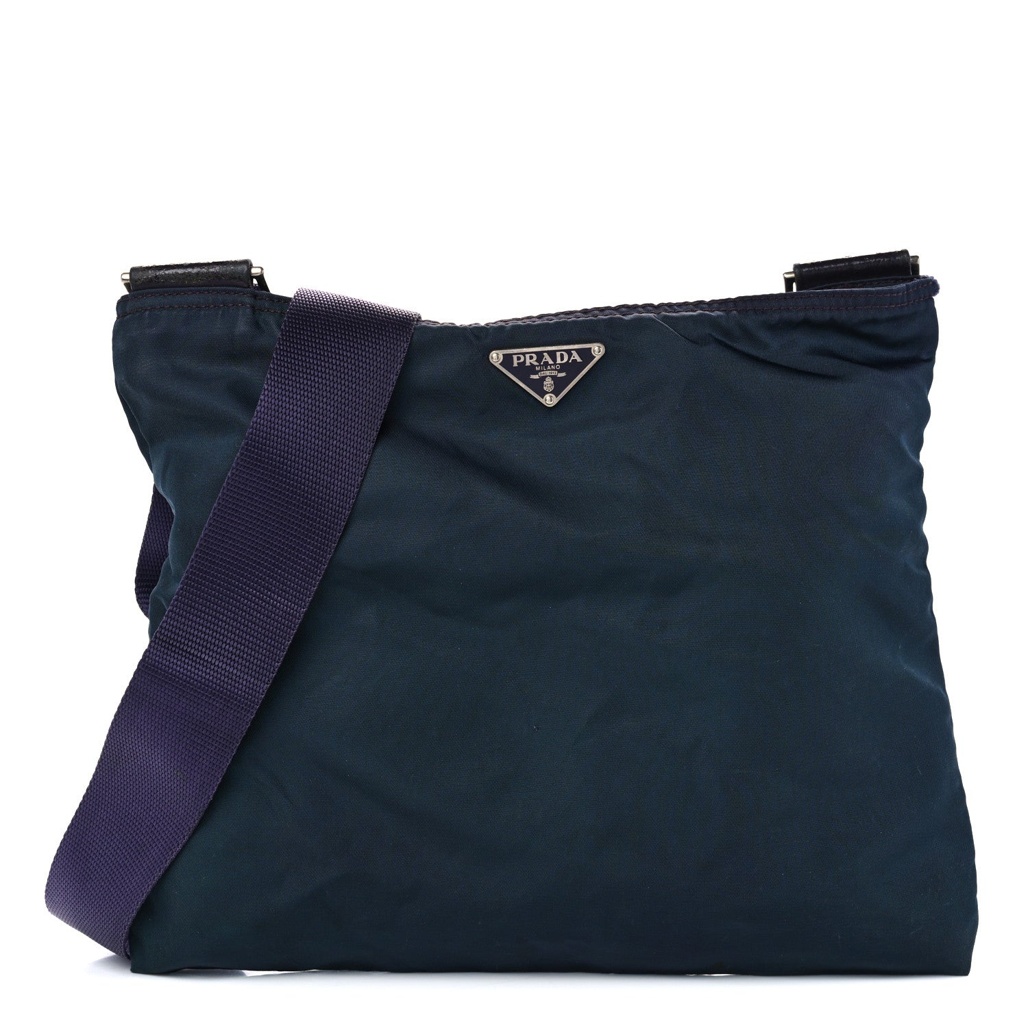 Prada Nylon Vela Flat Messenger Bag Royal 1 of 12