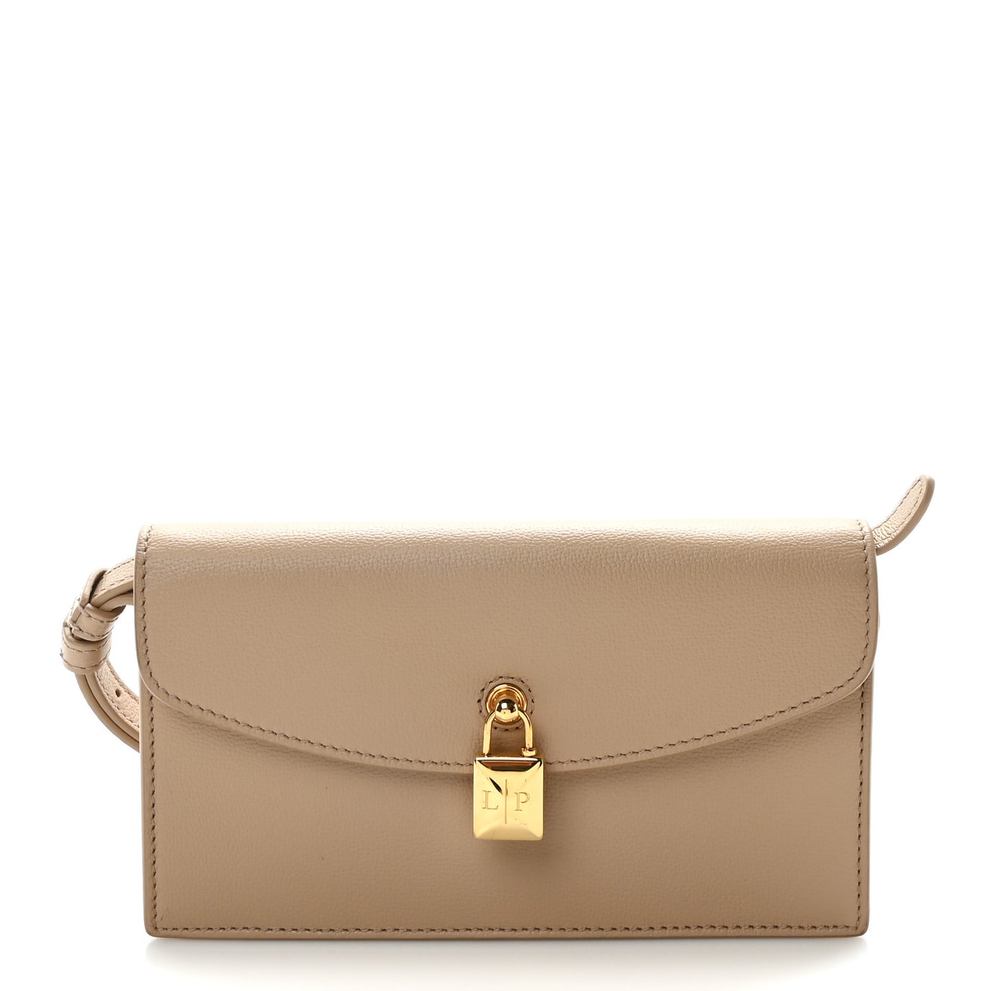 Grained Calfskin Extra Pochette Light Mastic Sun Gold