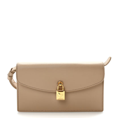 Loro Piana Grained Calfskin Extra Pochette Light Mastic Sun Gold 1 of 9