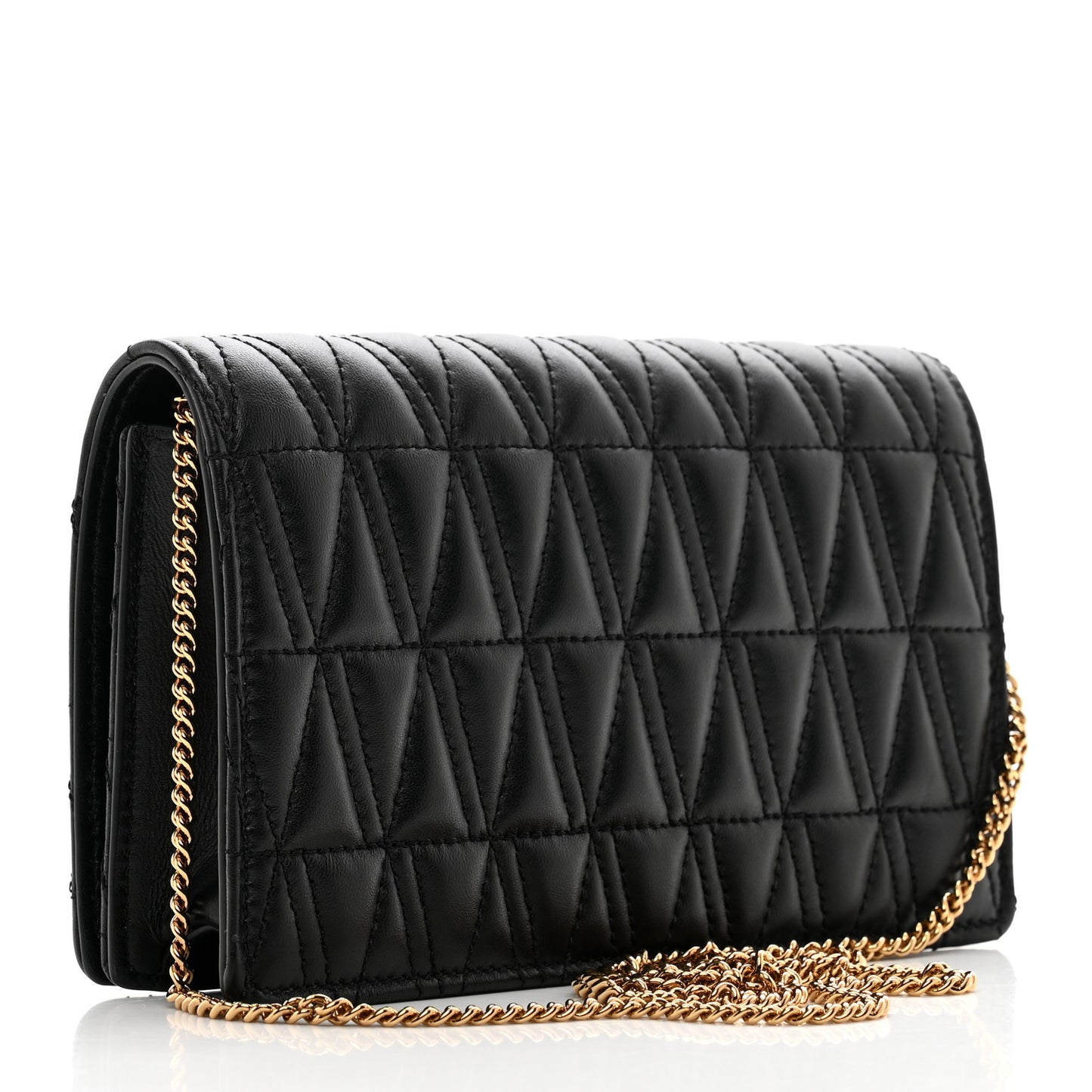 Nappa Quilted Virtus Clutch Bag Black