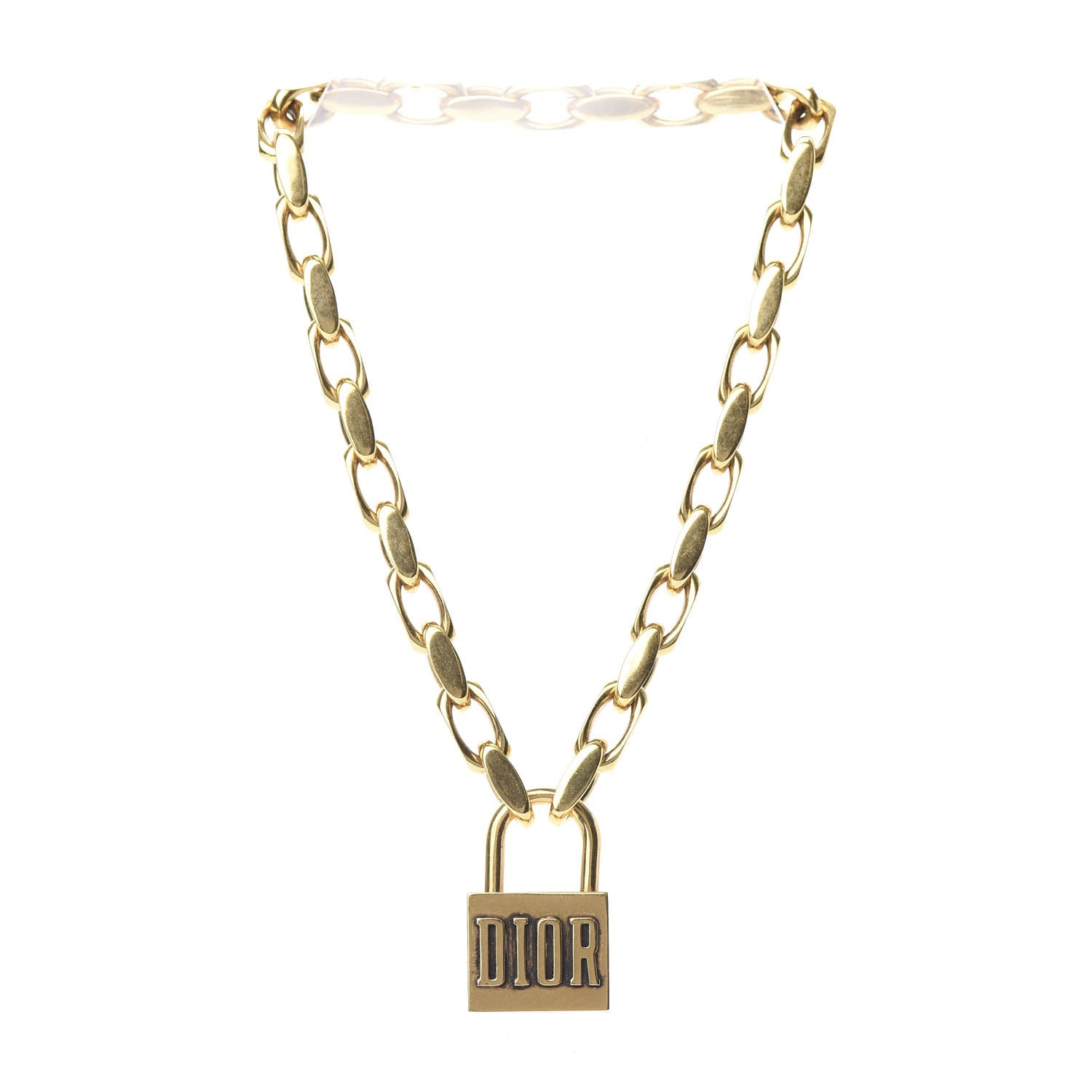 Christian Dior Metal Lucky Locket Choker Necklace Aged Gold 3 of 5