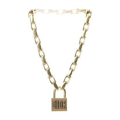 Christian Dior Metal Lucky Locket Choker Necklace Aged Gold 3 of 5