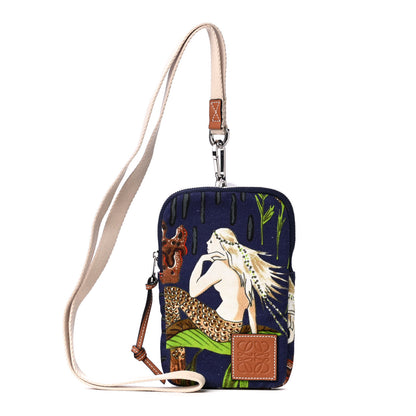 Loewe Canvas Mermaid Print Paulas Ibiza Crossbody Pouch Multicolor 2 of 5