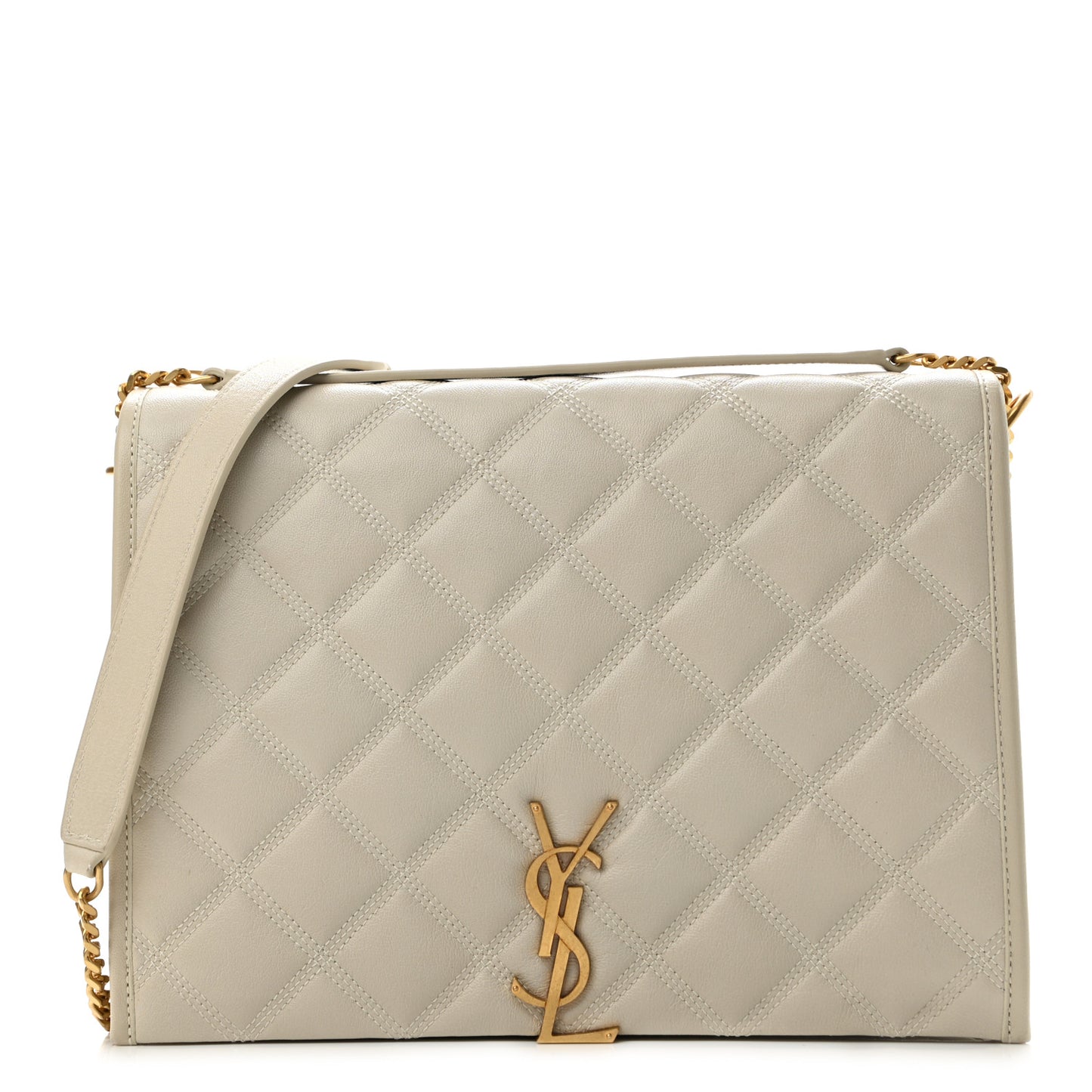 Lambskin Quilted Mini Becky Chain Bag Crema Soft