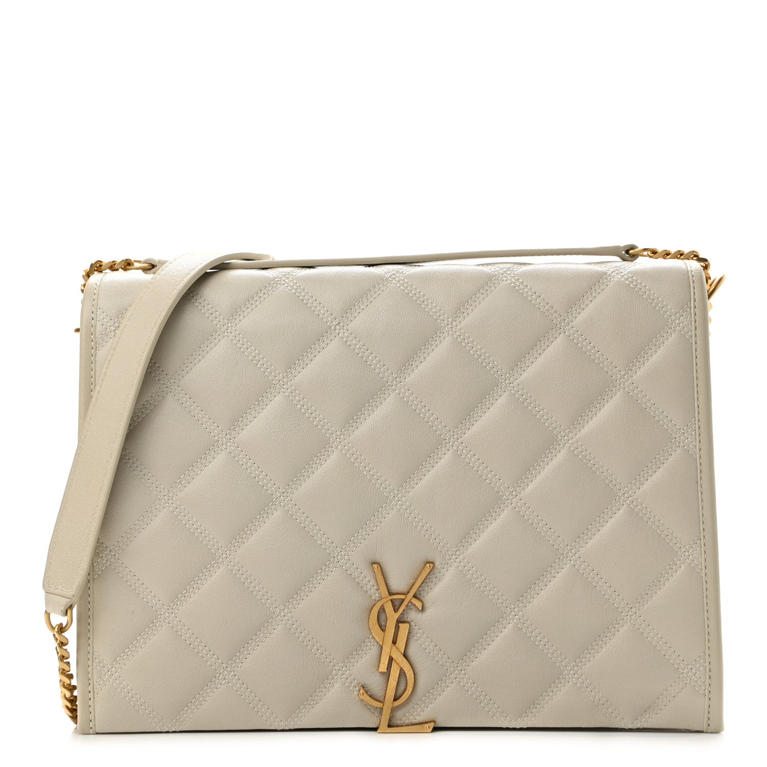Saint Laurent Lambskin Quilted Mini Becky Chain Bag Crema Soft 1 of 12