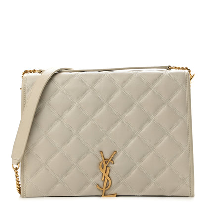 Saint Laurent Lambskin Quilted Mini Becky Chain Bag Crema Soft 1 of 12