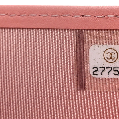 Chanel Caviar Chevron Quilted Compact Flap Wallet Pink 7 of 9