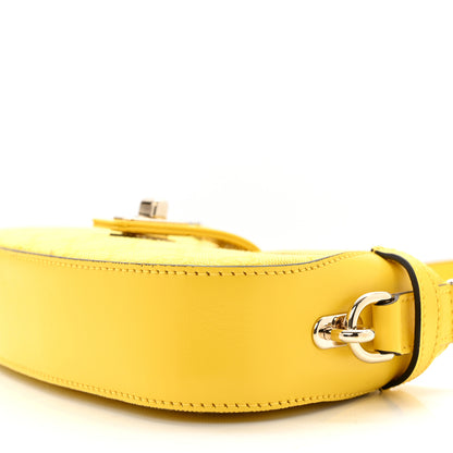 Gucci Calfskin Monogram Mini Moon Side Shoulder Bag Yellow 10 of 13