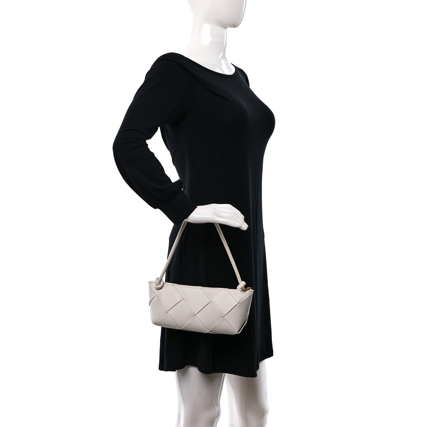 Nappa Maxi Intreccio Exploded Shoulder Bag Chalk