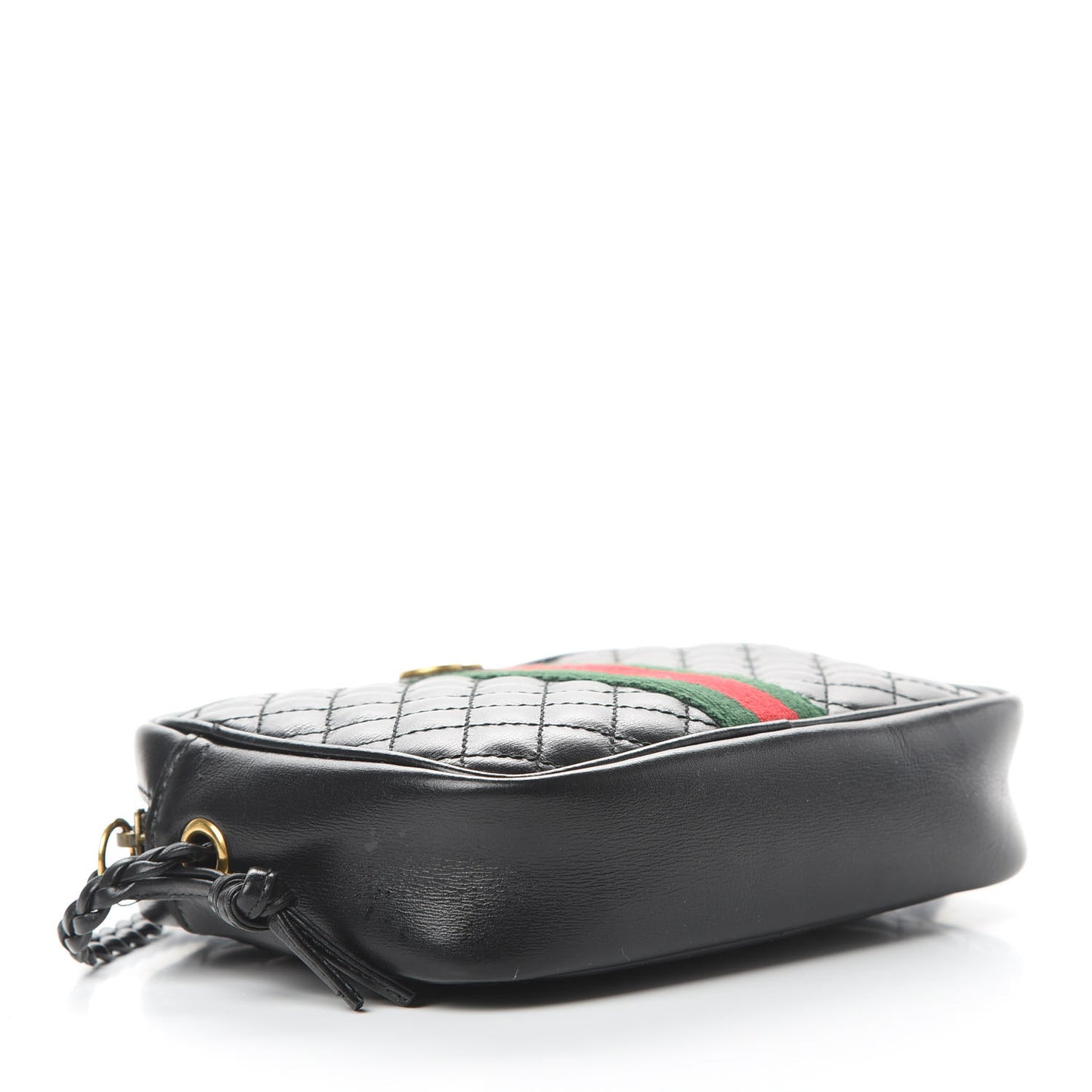 Calfskin Trapuntata Web Mini GG Shoulder Bag Black
