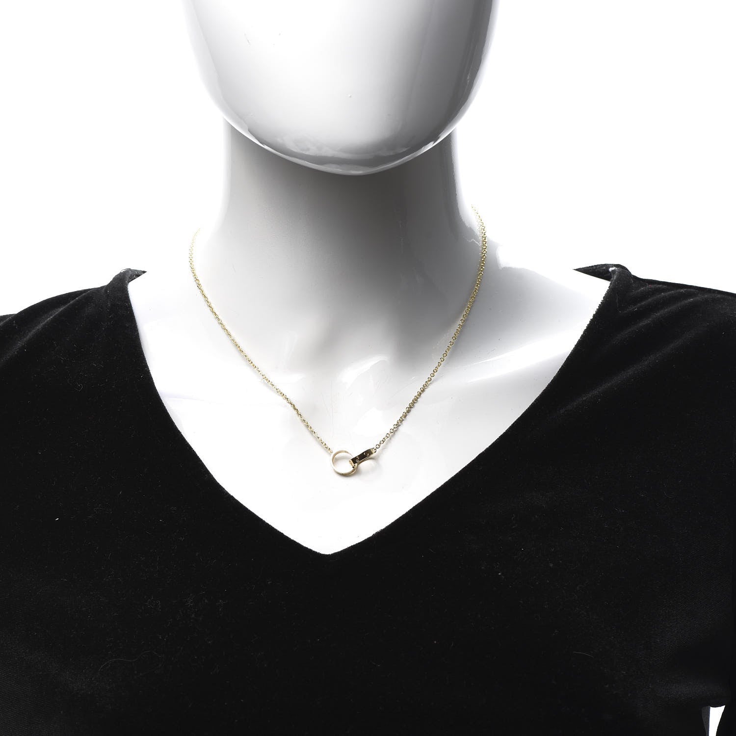 Cartier 18K Yellow Gold Interlocking LOVE Necklace 2 of 7