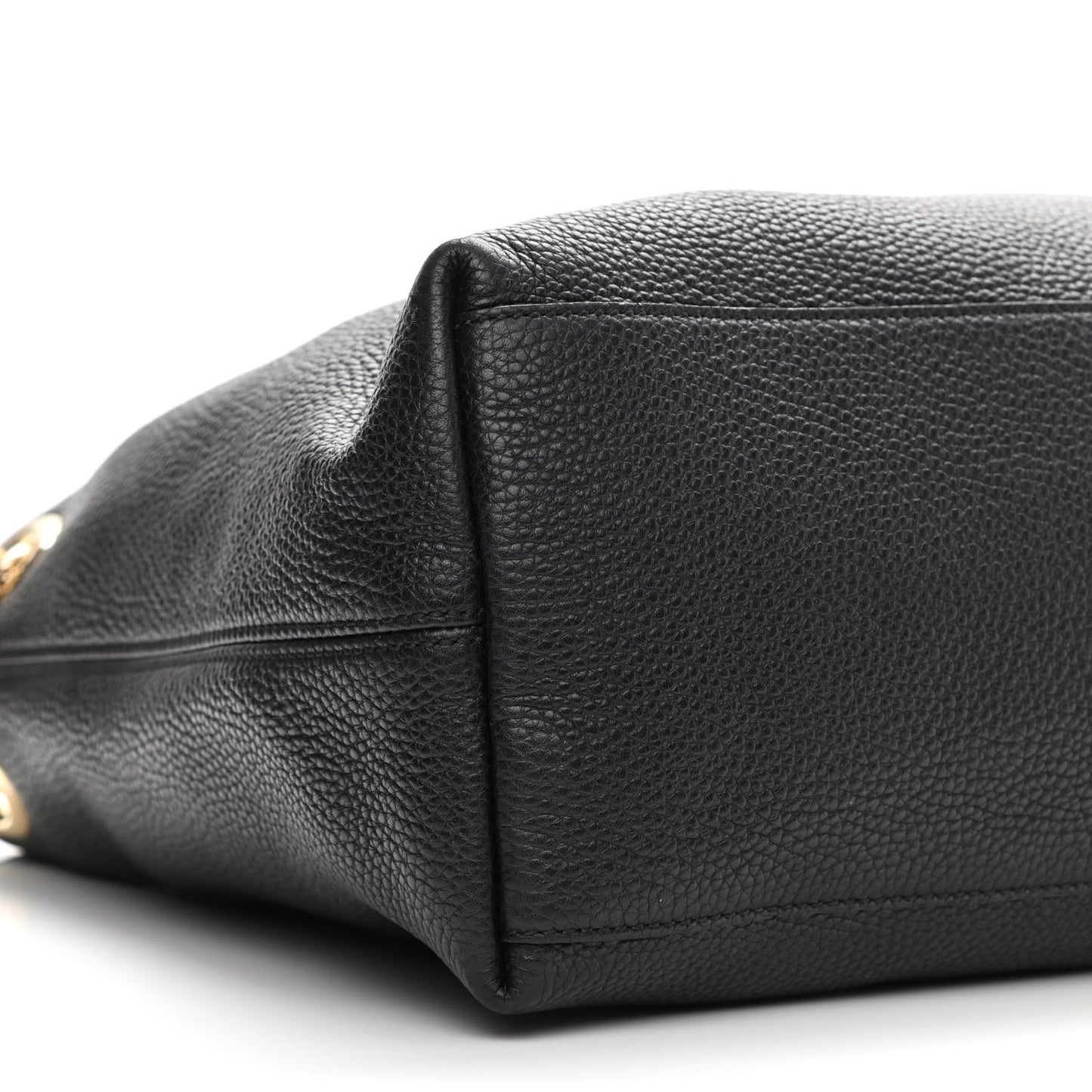Pebbled Calfskin Medium Soho Chain Shoulder Bag Black