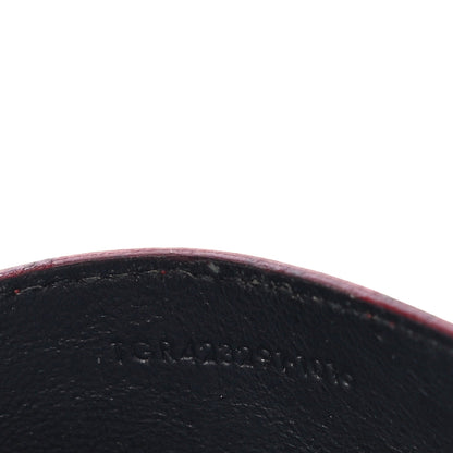 Saint Laurent Grain De Poudre Matelasse Chevron Monogram Credit Card Case New Red 7 of 18
