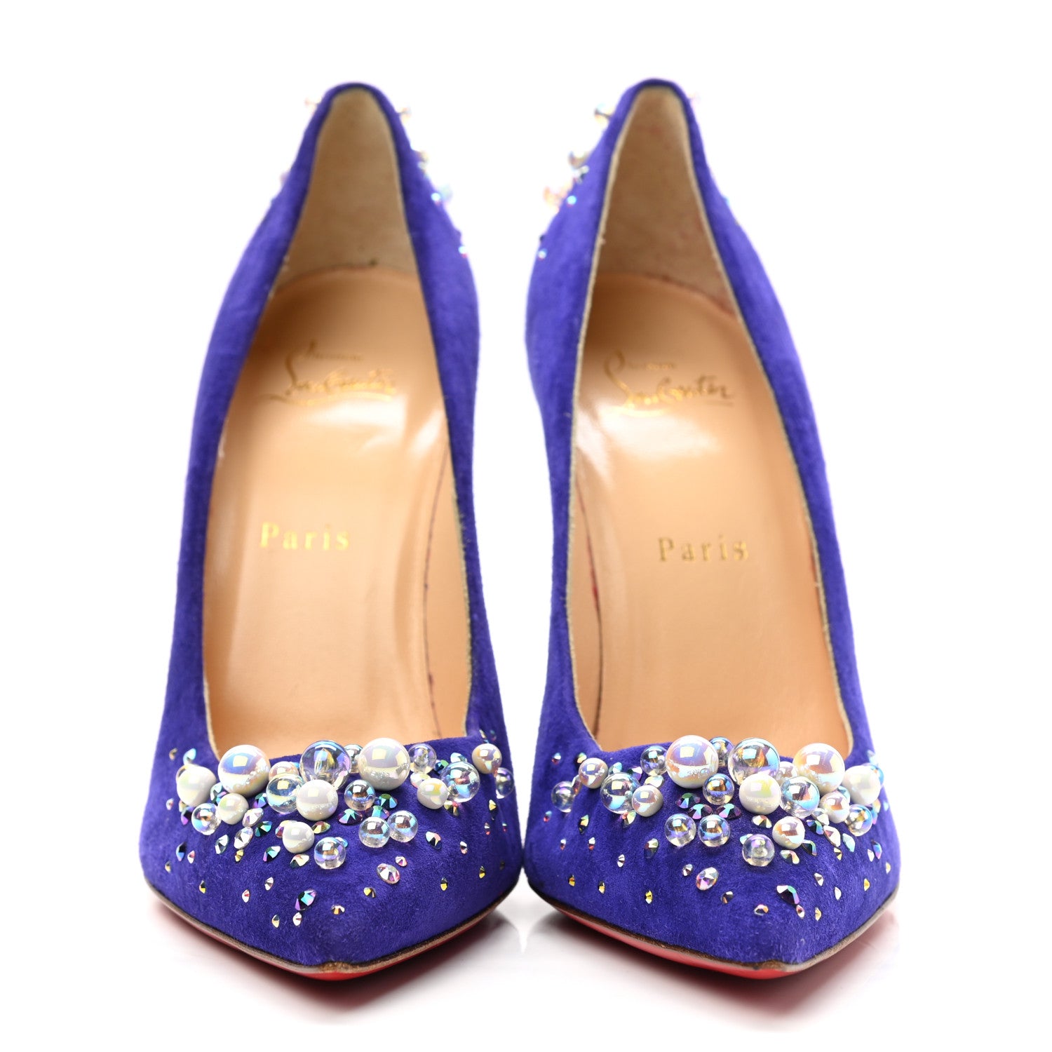 Christian Louboutin Suede Candidate 100 Pumps 39 Purple Pop 2 of 14