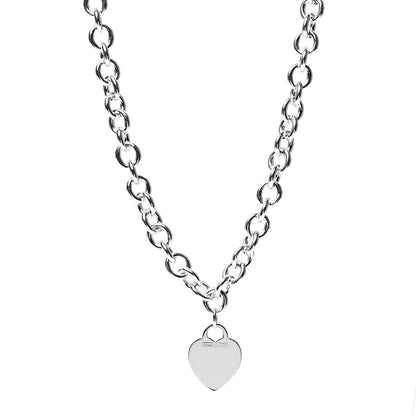 Tiffany Sterling Silver Heart Tag Necklace 1 of 3