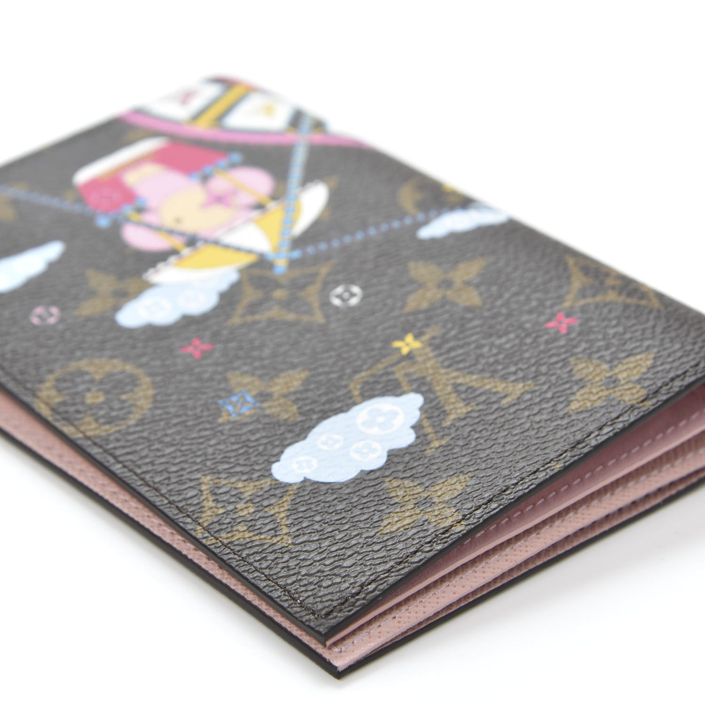 Monogram 2020 Christmas Animation Big Wheel Passport Cover Rose Ballerine