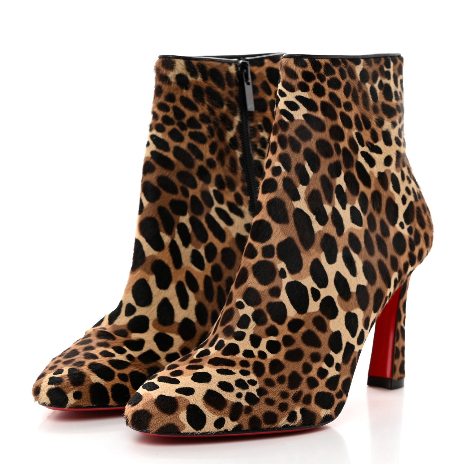 Christian Louboutin Pony Hair Leopard So Eleonor 85 Ankle Booties 37 Brown 3 of 7