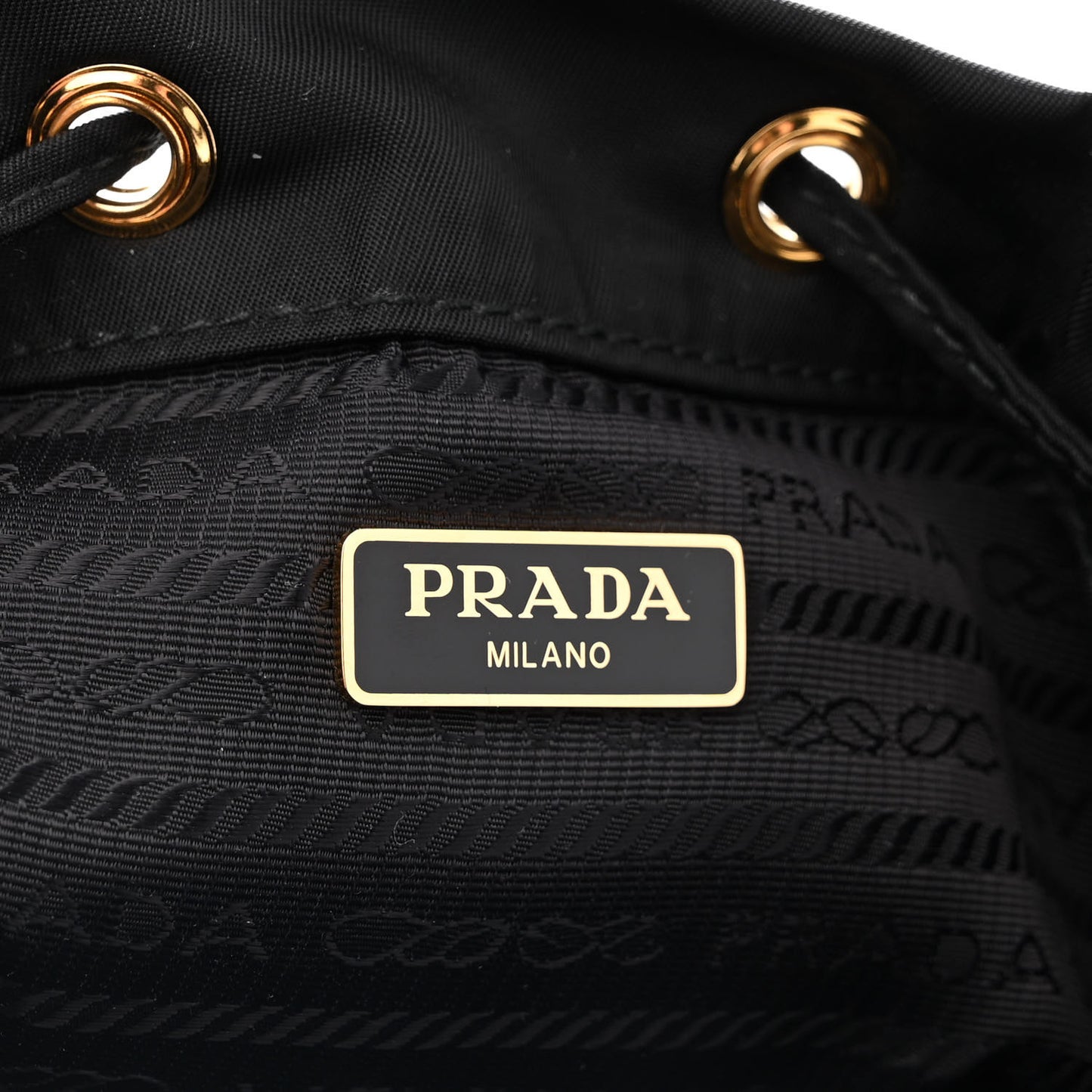 Saffiano Tessuto Nylon Mini Bucket Crossbody Bag Black