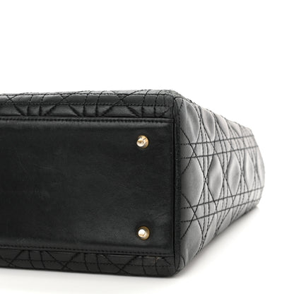 Christian Dior Lambskin Cannage Medium Lady Dior Black 10 of 11