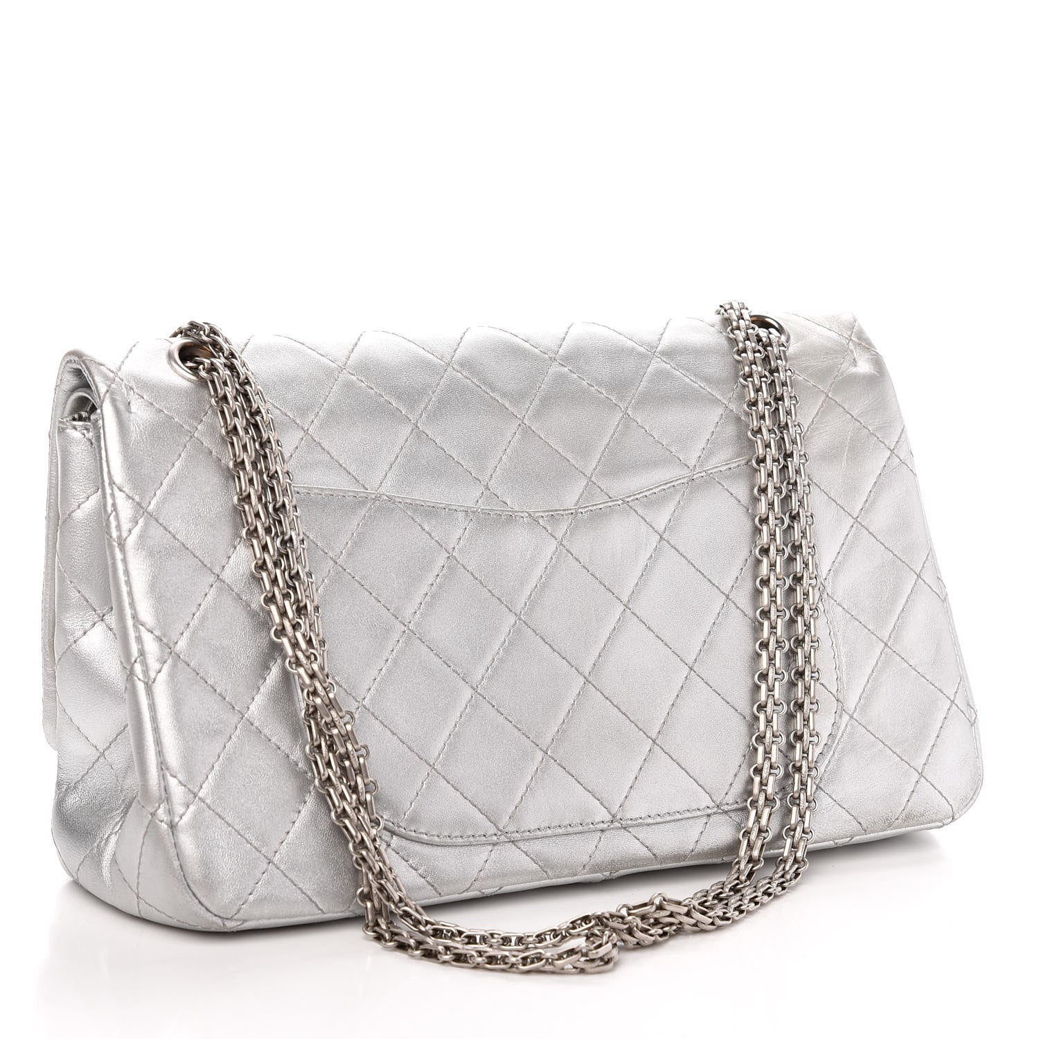 Chanel Metallic Lambskin Quilted 2.55 Reissue 227 Flap Silver 3 of 11
