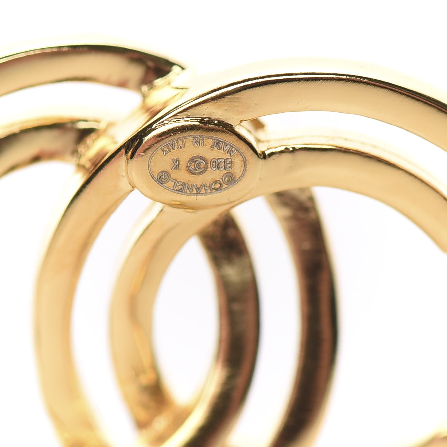 Chanel Metal Obazine CC Earrings Gold 4 of 5