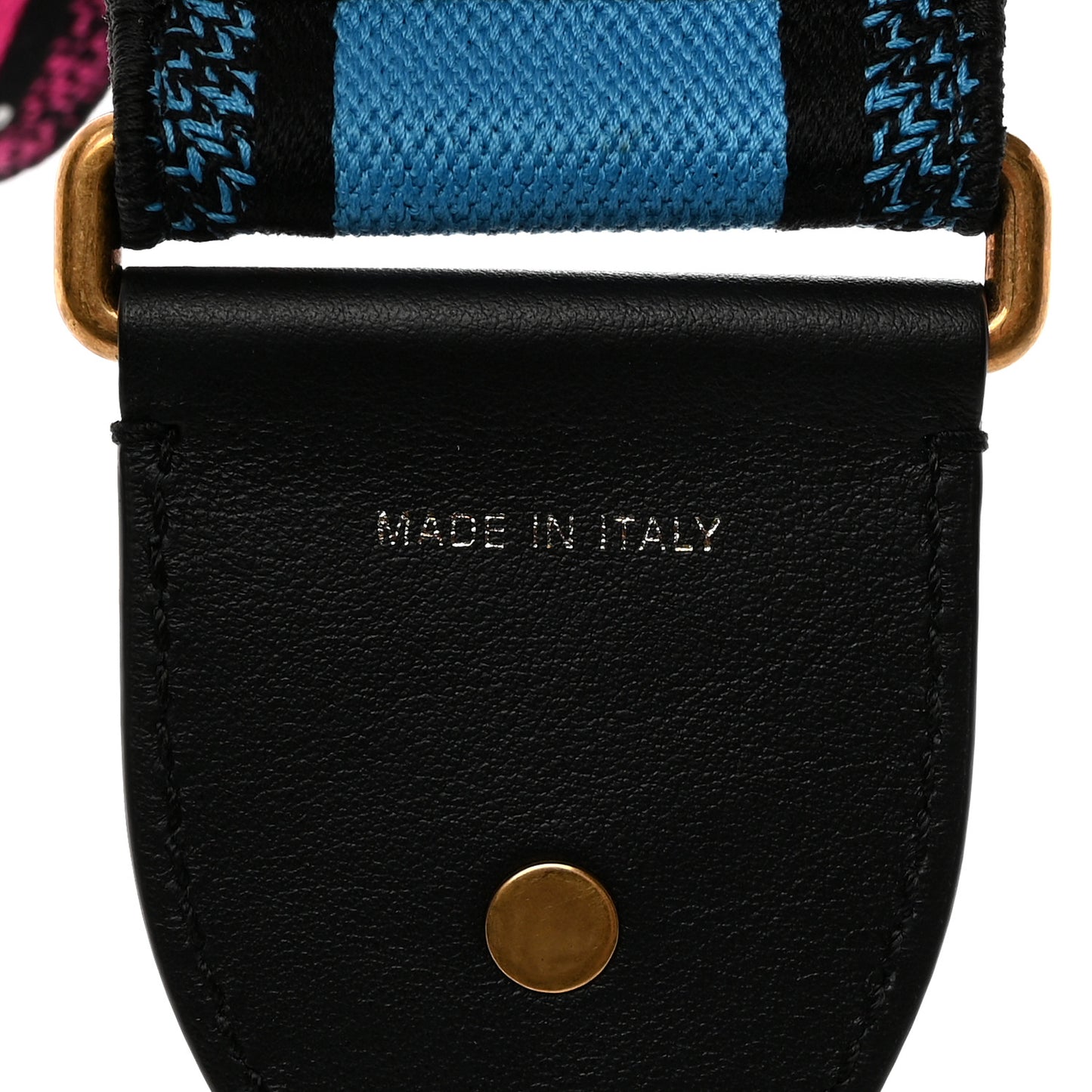 Canvas Embroidered Shoulder Strap Fuchsia Bleu