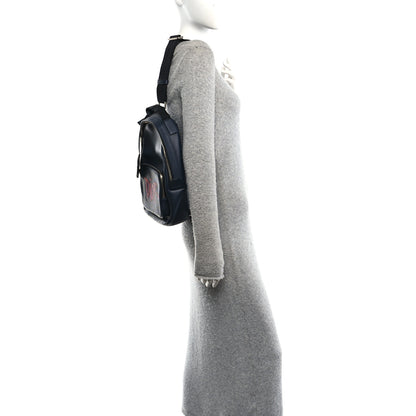 Christian Dior X SHAWN STUSSY Grained Calfskin Ox Head Crossbody Backpack Navy Blue 4 of 19