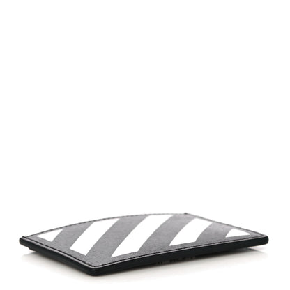 Off-White Saffiano Striped Diag Card Case Black White 4 of 9