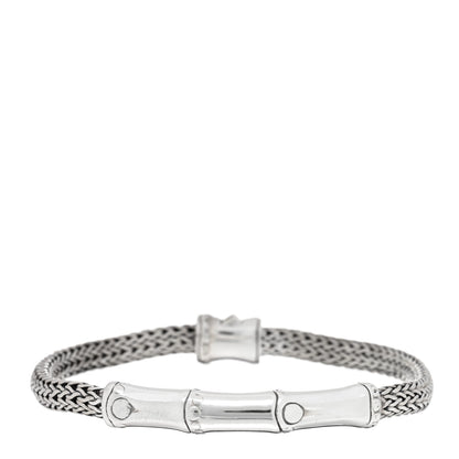 John Hardy Sterling Silver 4mm Classic Chain Bamboo Station Bracelet 1 of 3