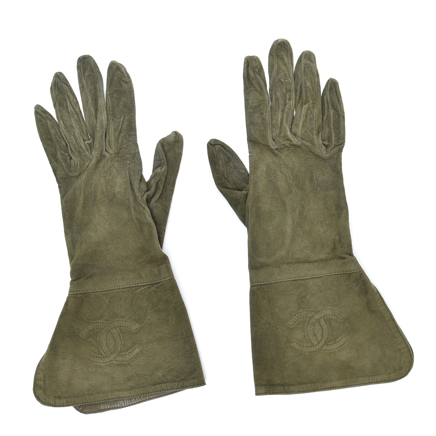 Suede Goatskin CC Gloves 7 Green