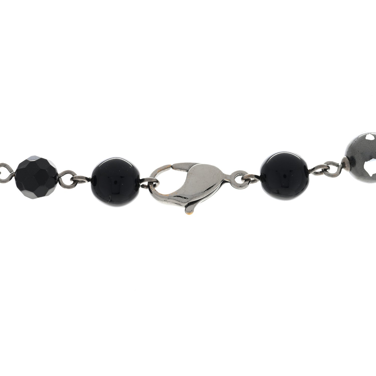 Chanel Ruthenium Pearl Beaded CC Long Necklace Black 3 of 7