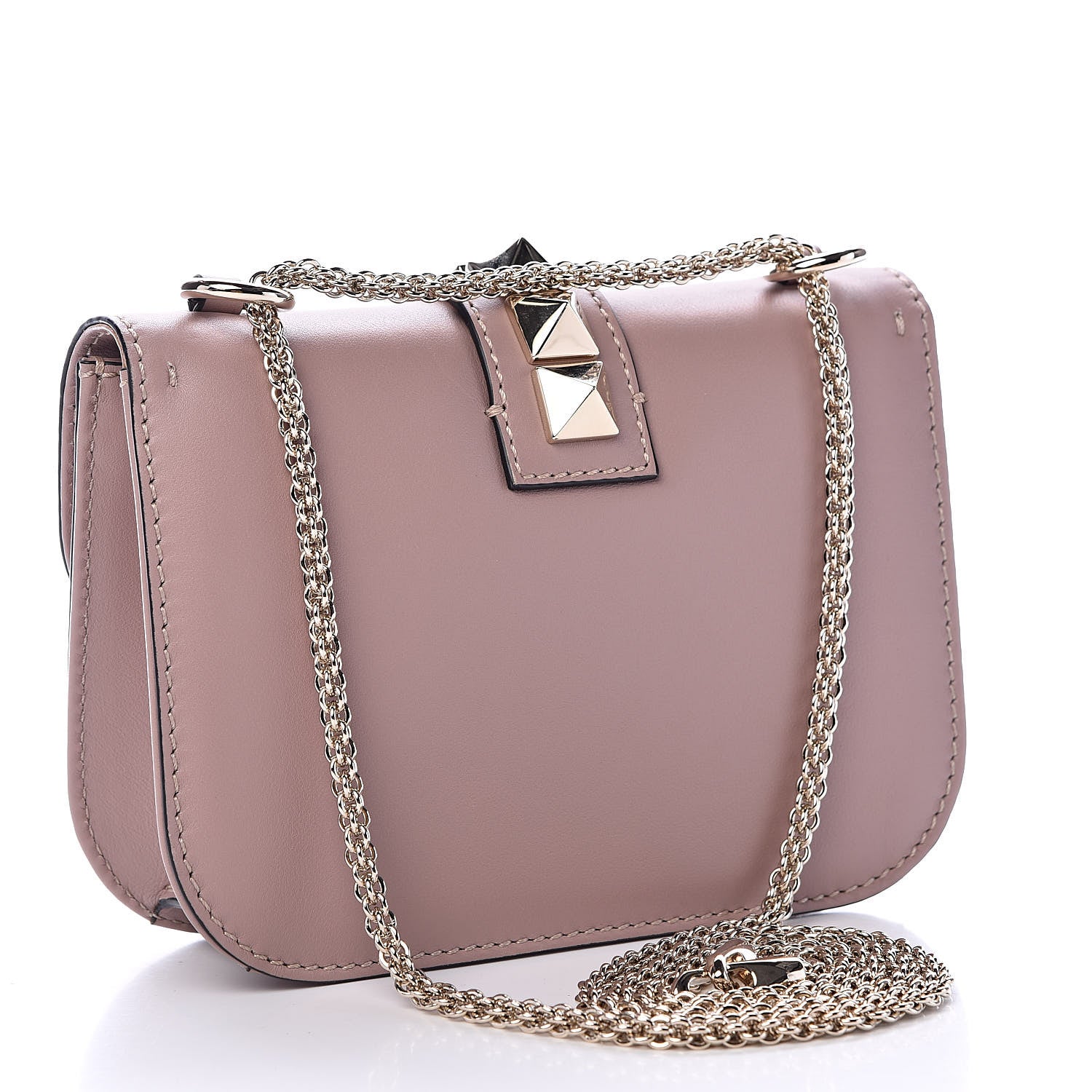 Valentino Garavani Vitello Small Glam Lock Rockstud Flap Poudre 3 of 10