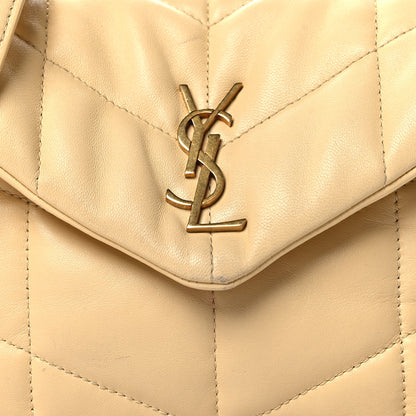 Saint Laurent Lambskin Quilted Toy Loulou Puffer Monogram Chain Satchel Jaune Pale 8 of 13