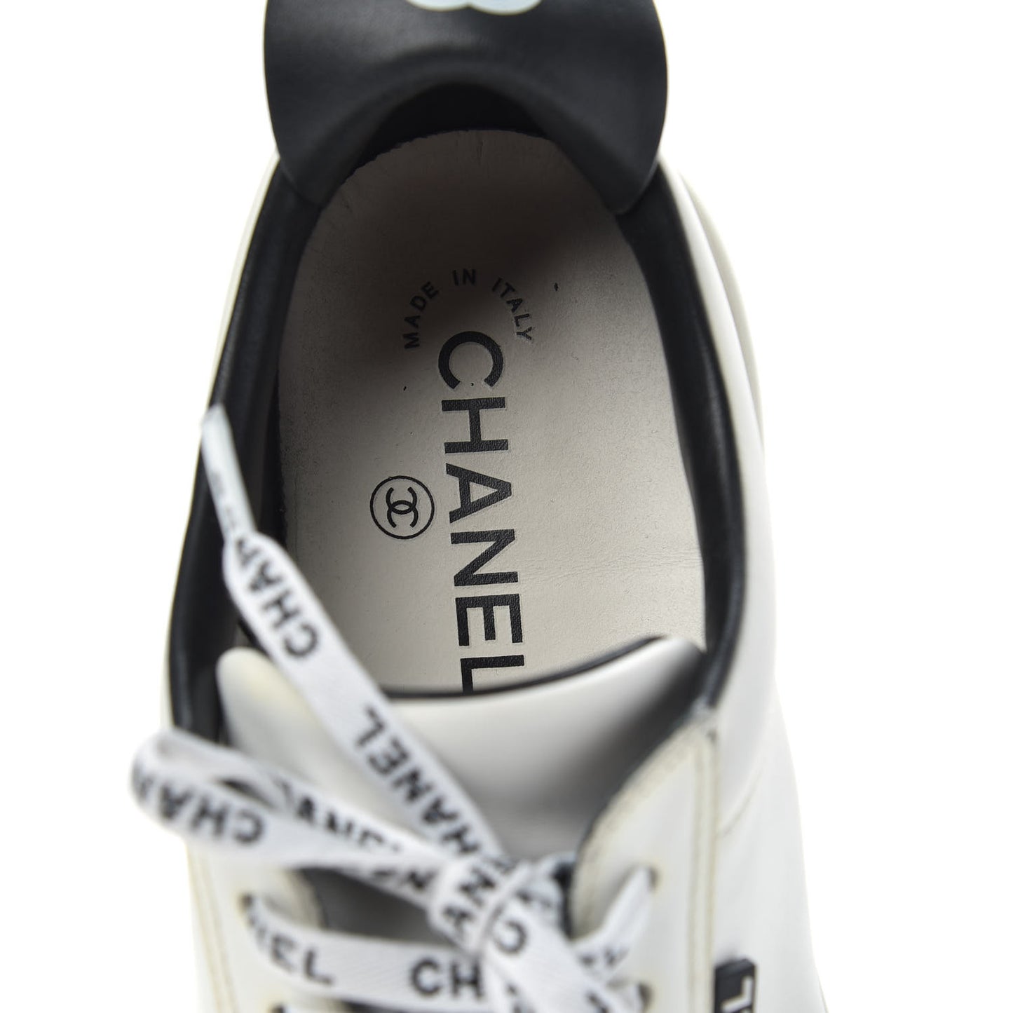 Calfskin CC Womens Sneakers 38.5 White